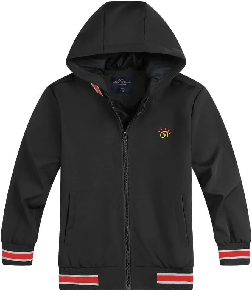 Jingle Bongala Kids Waterproof Hooded Rain Jacket Boys Girls Lightweight Baseball Jacket