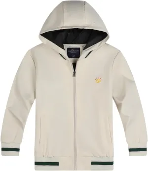 Jingle Bongala Kids Waterproof Hooded Rain Jacket Boys Girls Lightweight Baseball Jacket