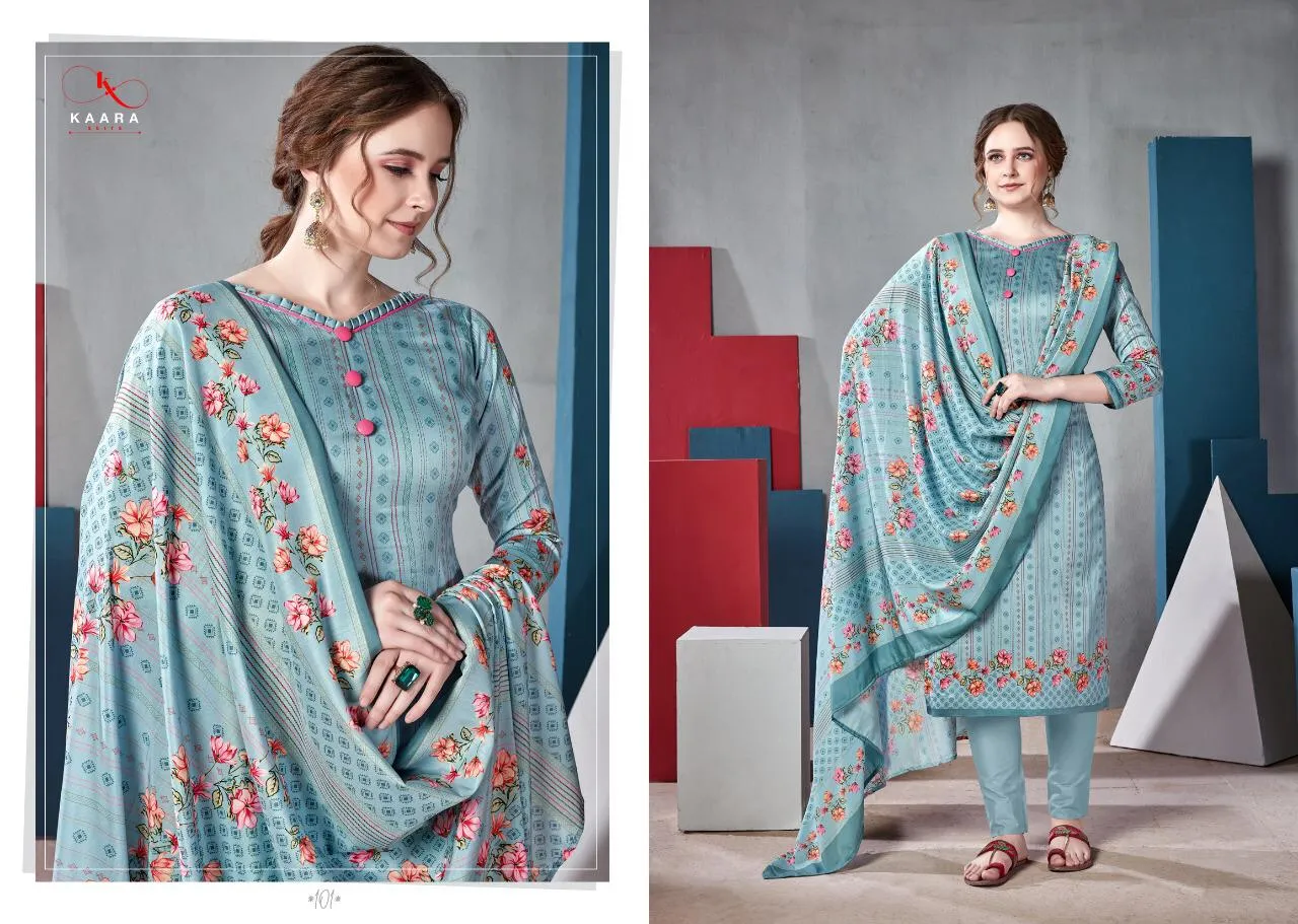 Kaara Suits Zahira Jam Satin Digital Print Casual Wear Salwar Kameez