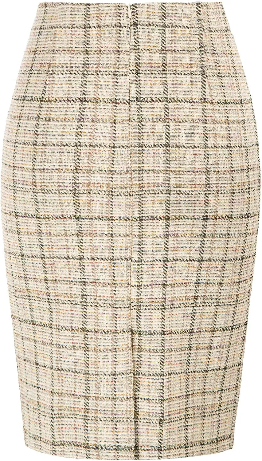 Kate Kasin Womens Knee Length Elastic Waist Stretchy Bodycon Business Tweed Pencil Skirt