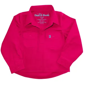 Kids Fuschia Half Button