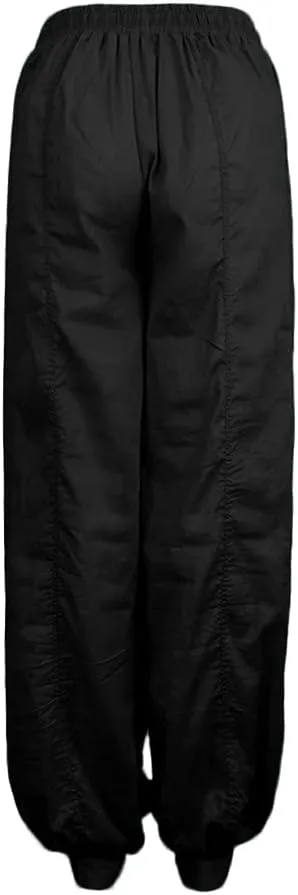 Linen Pants for Women Casual Baggy Baggy Waist Harem Pants with Pockets Solid Sweatpants Palazzo Pants for Women