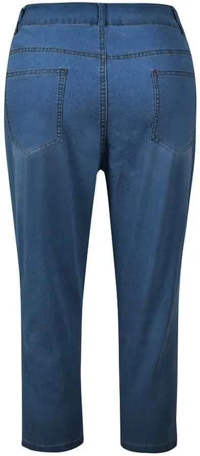 Linen Pants for Women Hight Jeans Stretch Length Waisted Slim Women Women's Jeans Women's Capri Pants High Waist