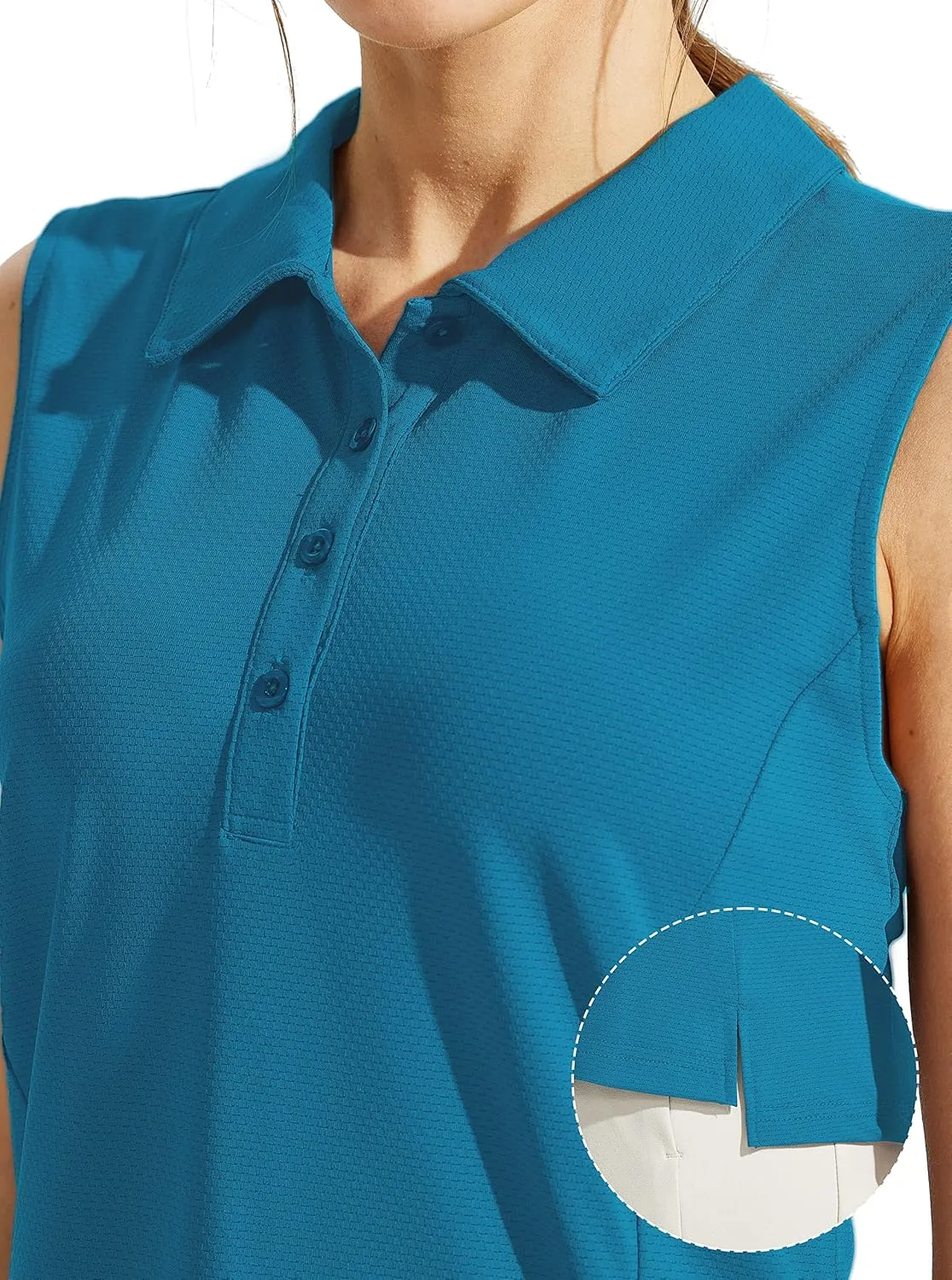 Looleafy Women's Sleeveless Golf Shirt Quick Dry Tennis Tank Tops Golf Polo Shirts for Women with Collar