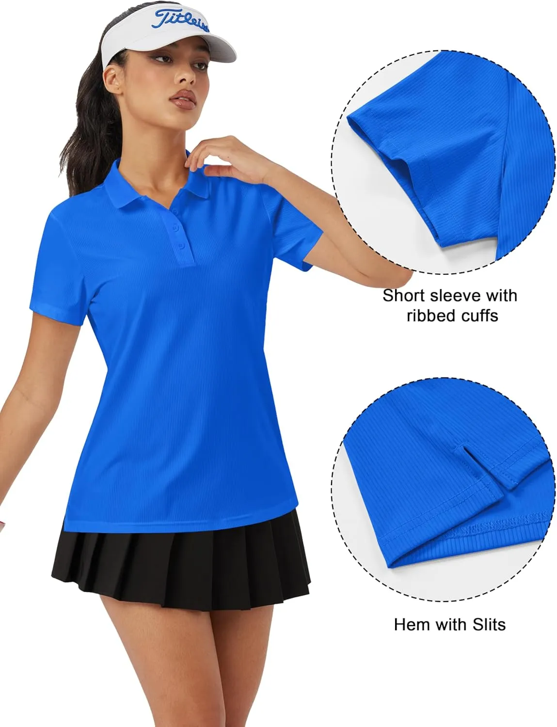 MAGCOMSEN Women's Golf Polo Shirts Short Sleeve Collared Quick-Dry Moisture Wicking T-Shirt Workout Athletic Tennis Tops