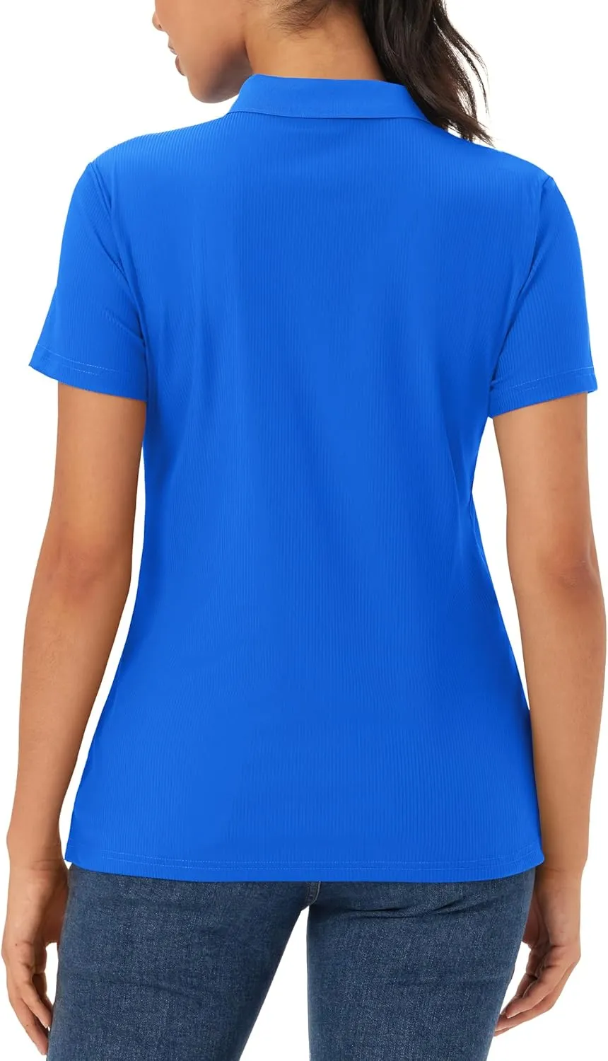 MAGCOMSEN Women's Golf Polo Shirts Short Sleeve Collared Quick-Dry Moisture Wicking T-Shirt Workout Athletic Tennis Tops