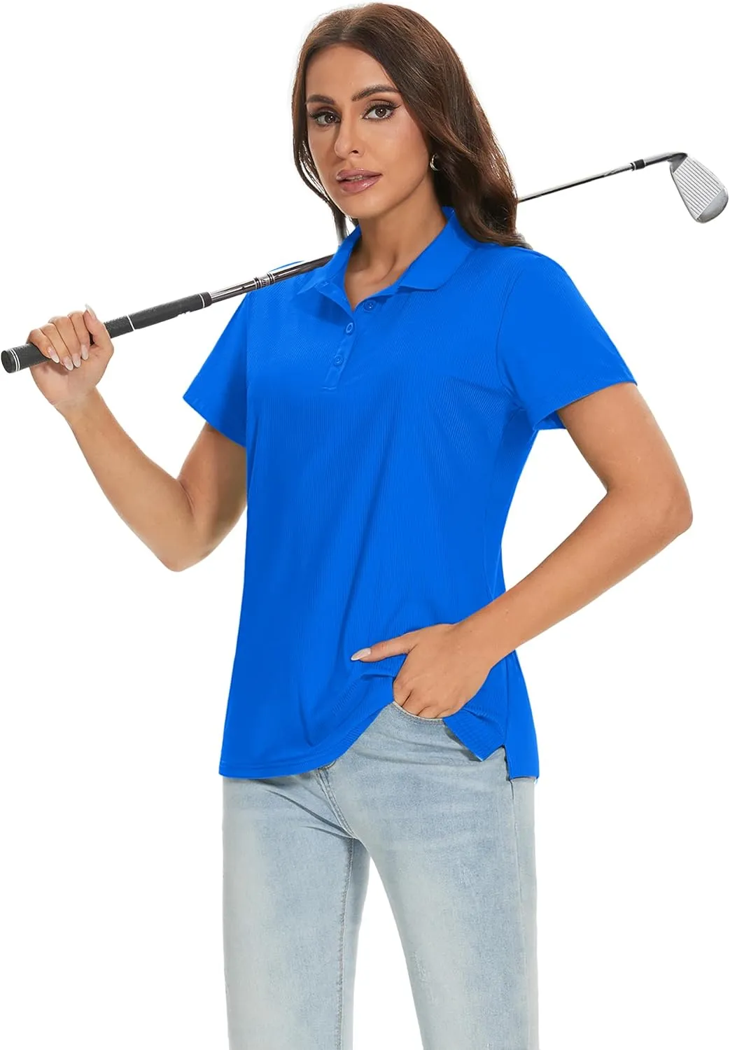 MAGCOMSEN Women's Golf Polo Shirts Short Sleeve Collared Quick-Dry Moisture Wicking T-Shirt Workout Athletic Tennis Tops