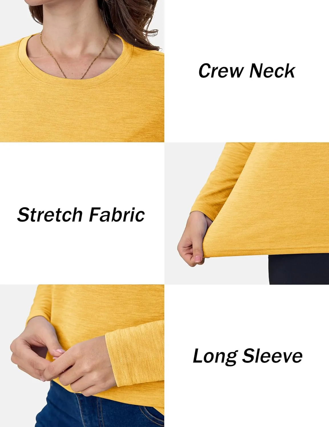 MAGCOMSEN Women's Long Sleeve Shirts UPF 50  Sun Protection Quick Dry Athletic Running Workout Tops Rash Guard