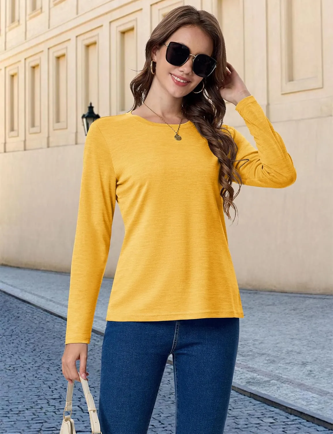 MAGCOMSEN Women's Long Sleeve Shirts UPF 50  Sun Protection Quick Dry Athletic Running Workout Tops Rash Guard