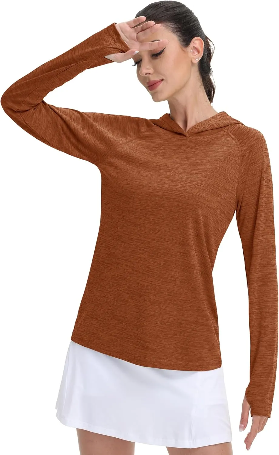 MAGCOMSEN Women's Sun Protection Hoodie Shirts UPF 50  Long Sleeve Top Quick Dry Lightweight for Hiking Athletic