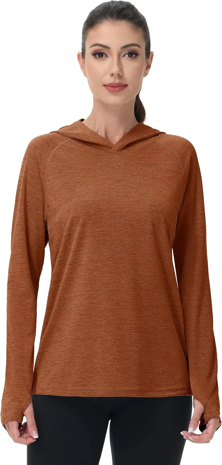 MAGCOMSEN Women's Sun Protection Hoodie Shirts UPF 50  Long Sleeve Top Quick Dry Lightweight for Hiking Athletic
