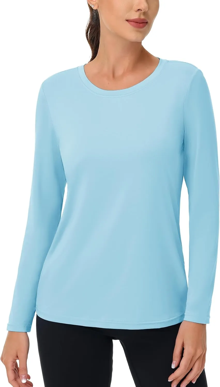 MAGCOMSEN Women's UPF 80  Workout Shirts Long Sleeve Atheltic T-Shirt Quick Dry Rash Guard Swim Tops