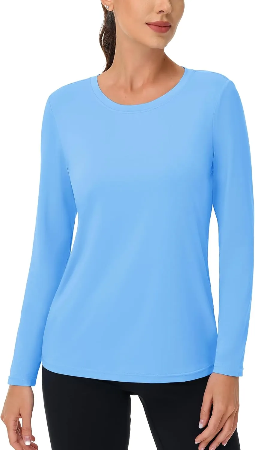 MAGCOMSEN Women's UPF 80  Workout Shirts Long Sleeve Atheltic T-Shirt Quick Dry Rash Guard Swim Tops