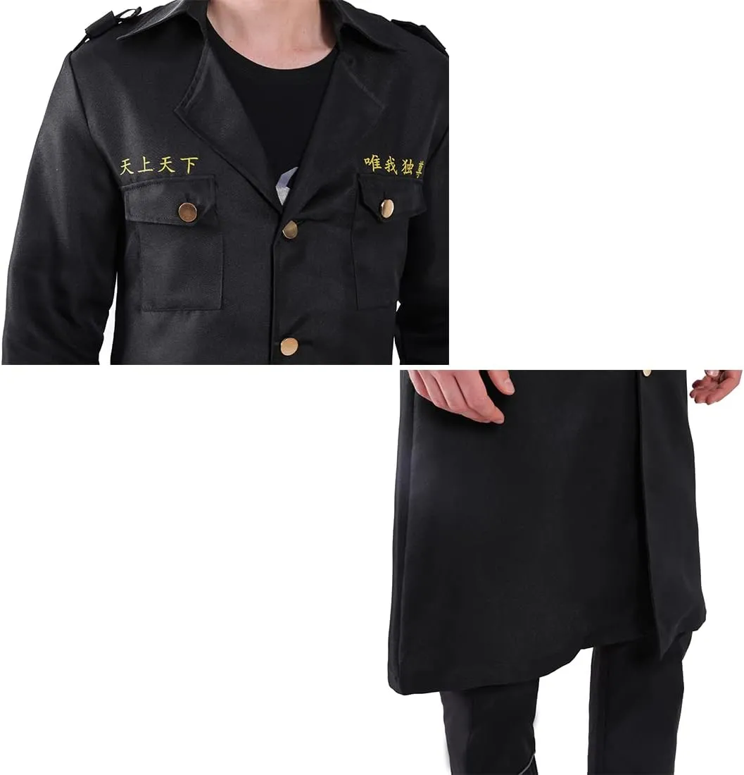 MEADOO Anime Cosplay Costumes Manjiro Jacket Coat Cloak Black Uniform Suit Adult Halloween Outfits