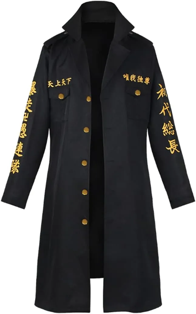 MEADOO Anime Cosplay Costumes Manjiro Jacket Coat Cloak Black Uniform Suit Adult Halloween Outfits