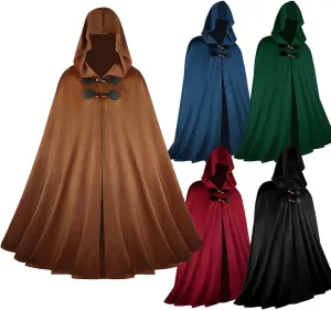 Medieval Velvet Hooded Cloak Robe Pirates Warrior Cosplay Costume Battle Uniform Halloween Outfits