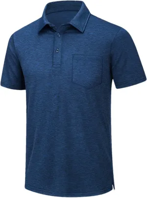 Men Quick Dry Lightweight Shirt Mens Golf Tennis Short Sleeve Shirts Outdoor Running Sports Tops with Pocket