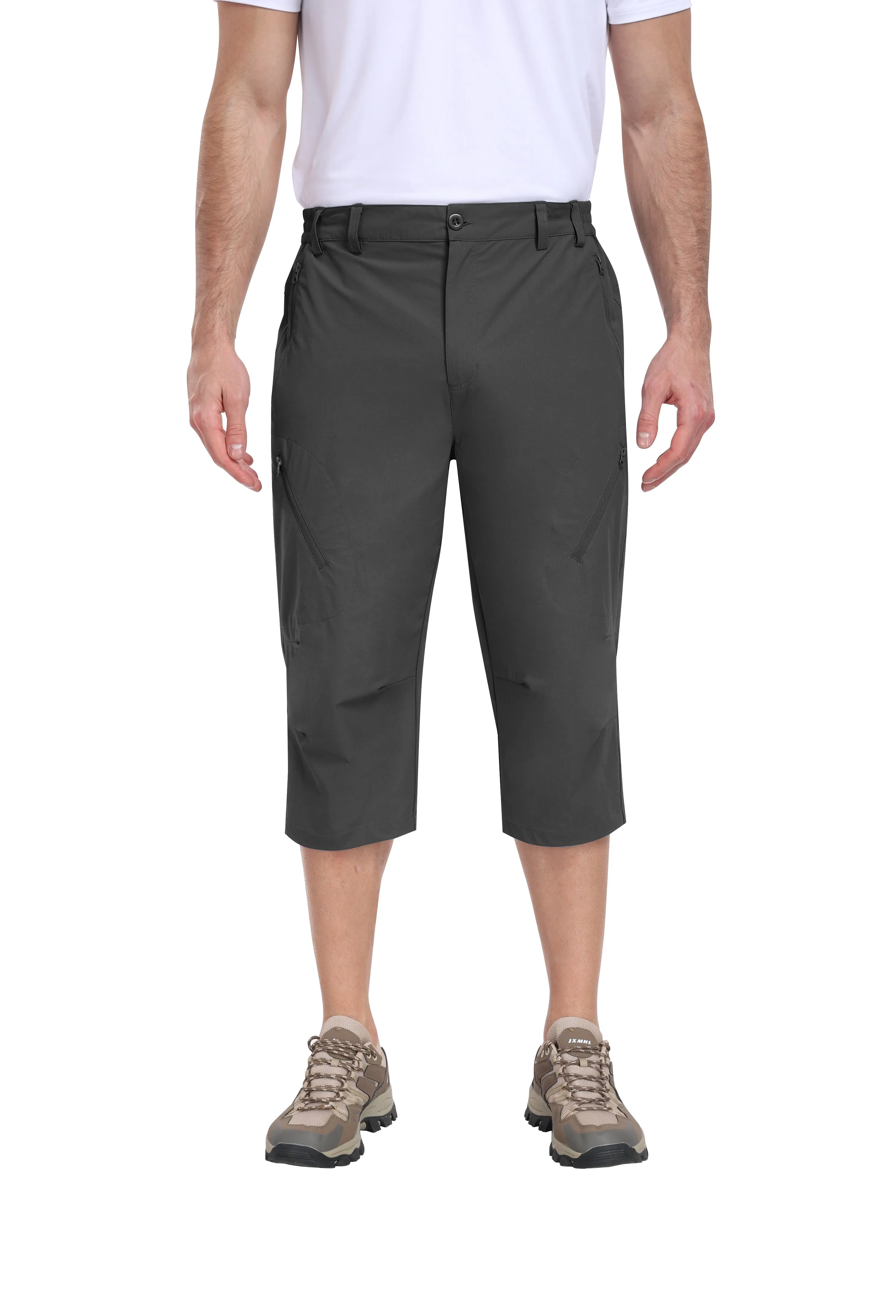 Men summer hiking solid color capri pants