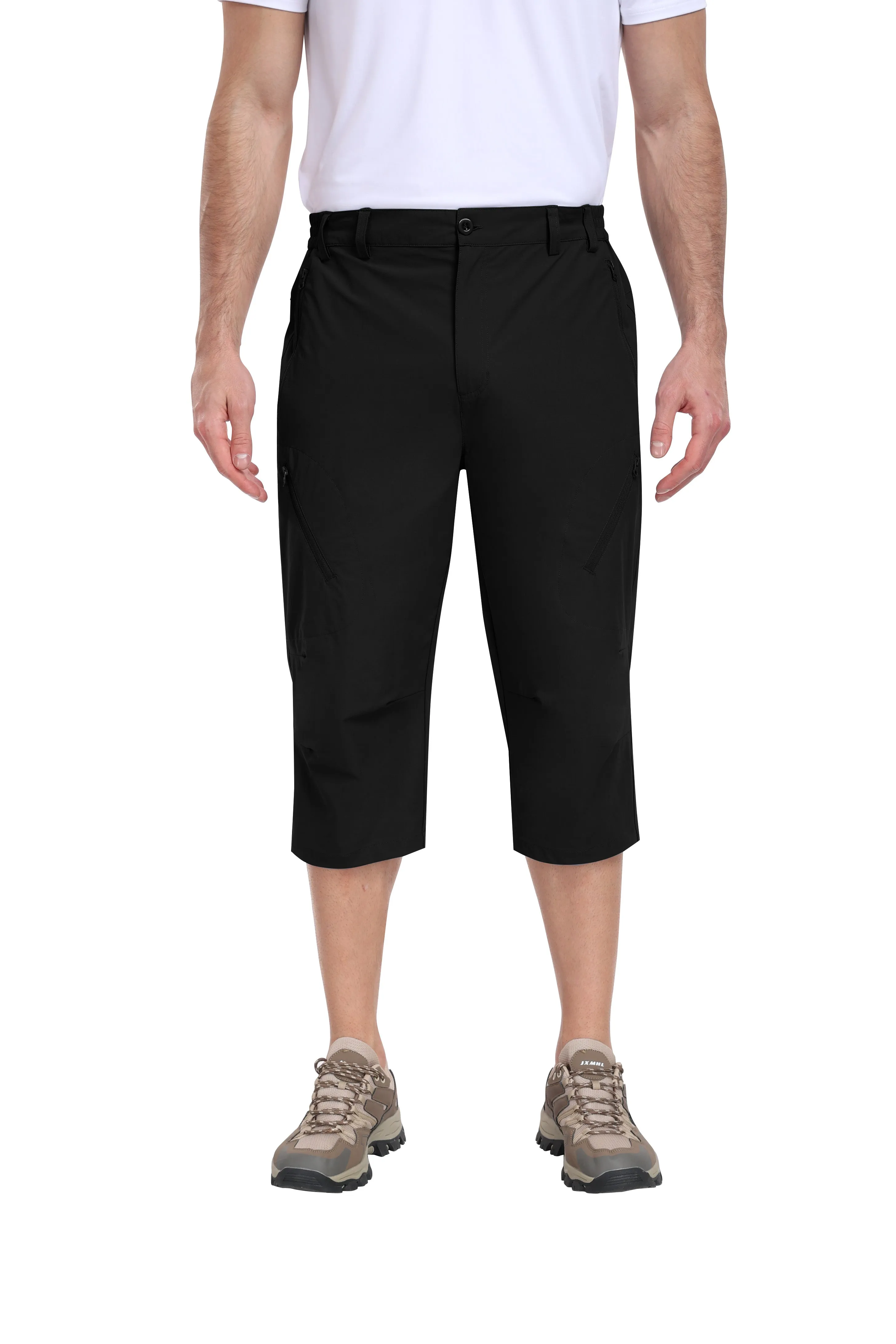Men summer hiking solid color capri pants
