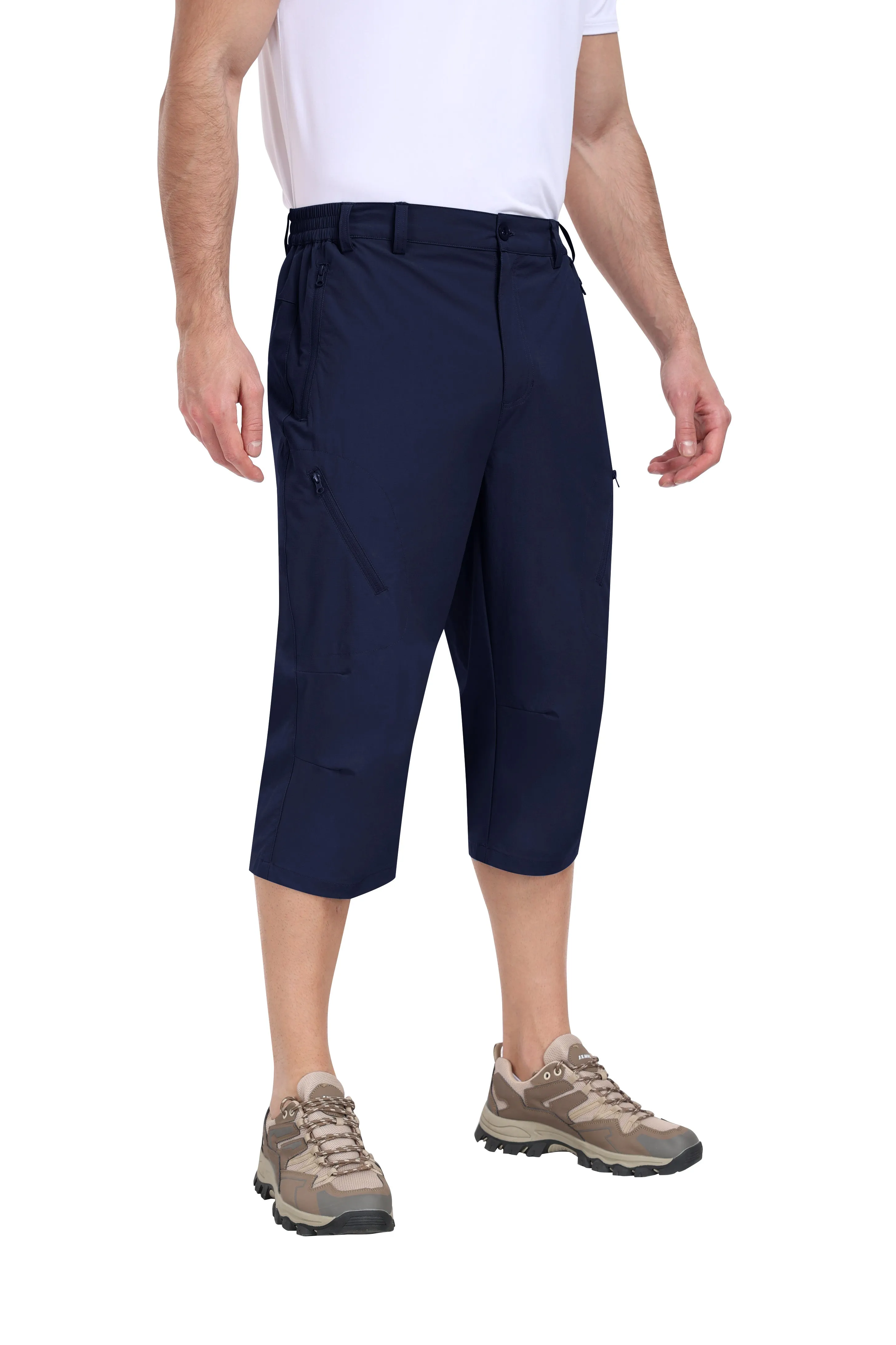 Men summer hiking solid color capri pants