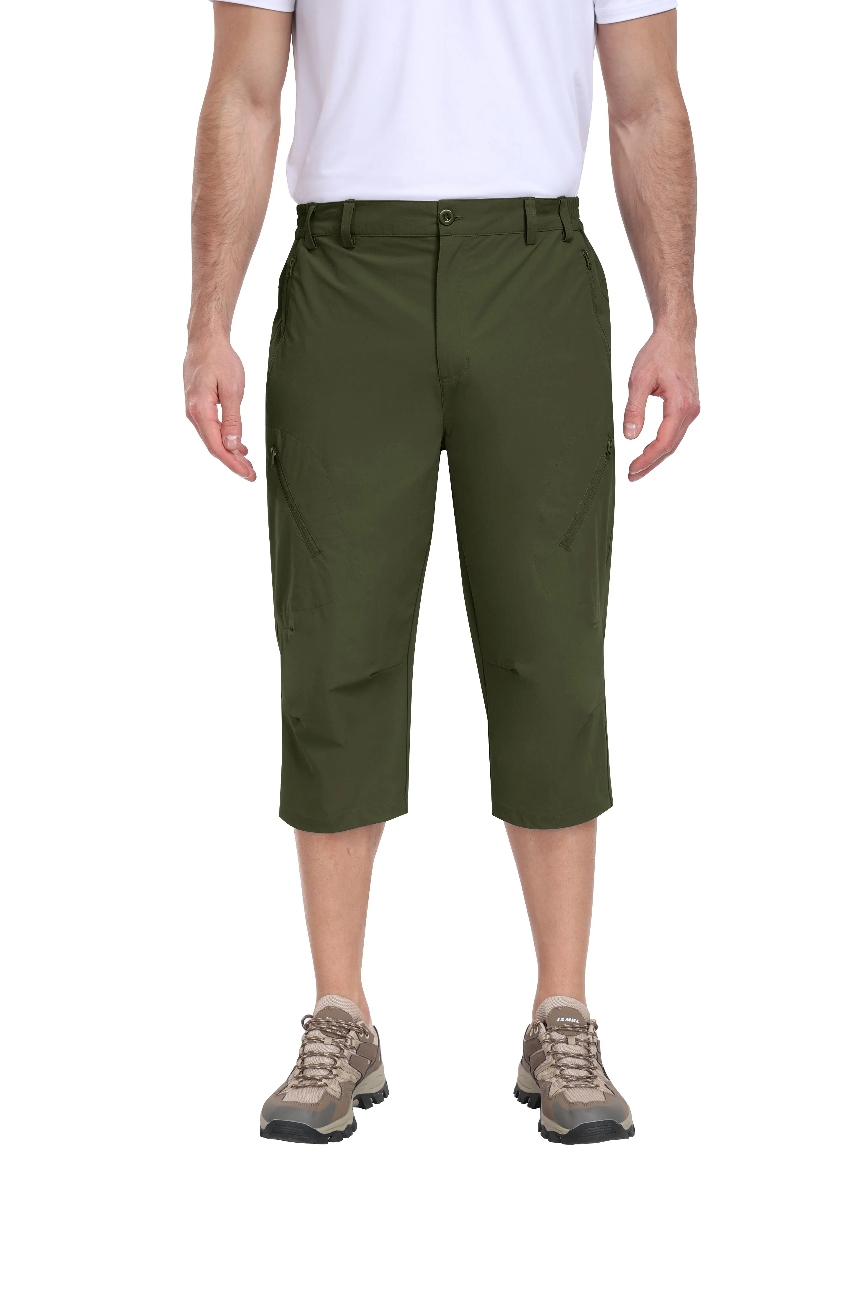 Men summer hiking solid color capri pants
