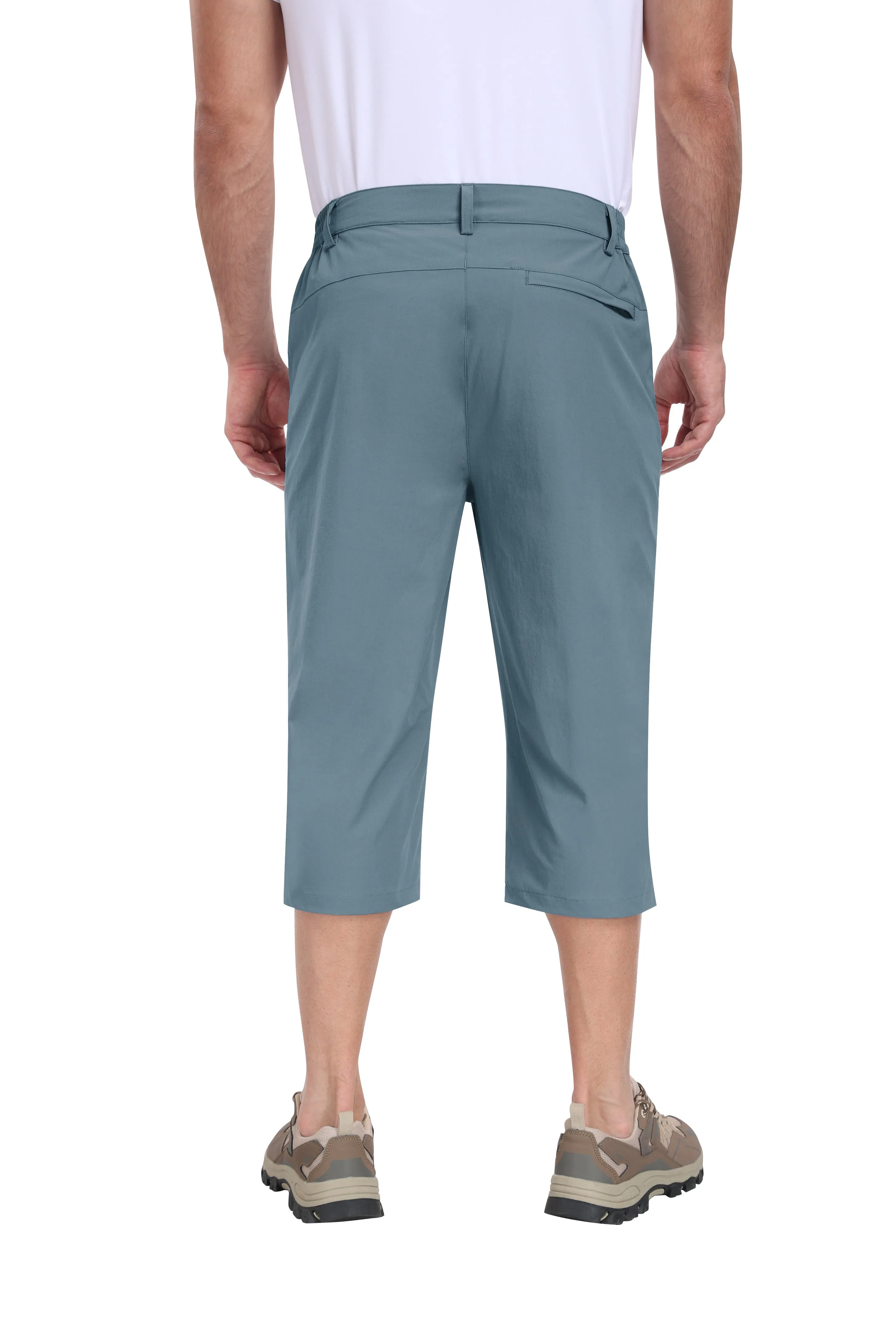 Men summer hiking solid color capri pants