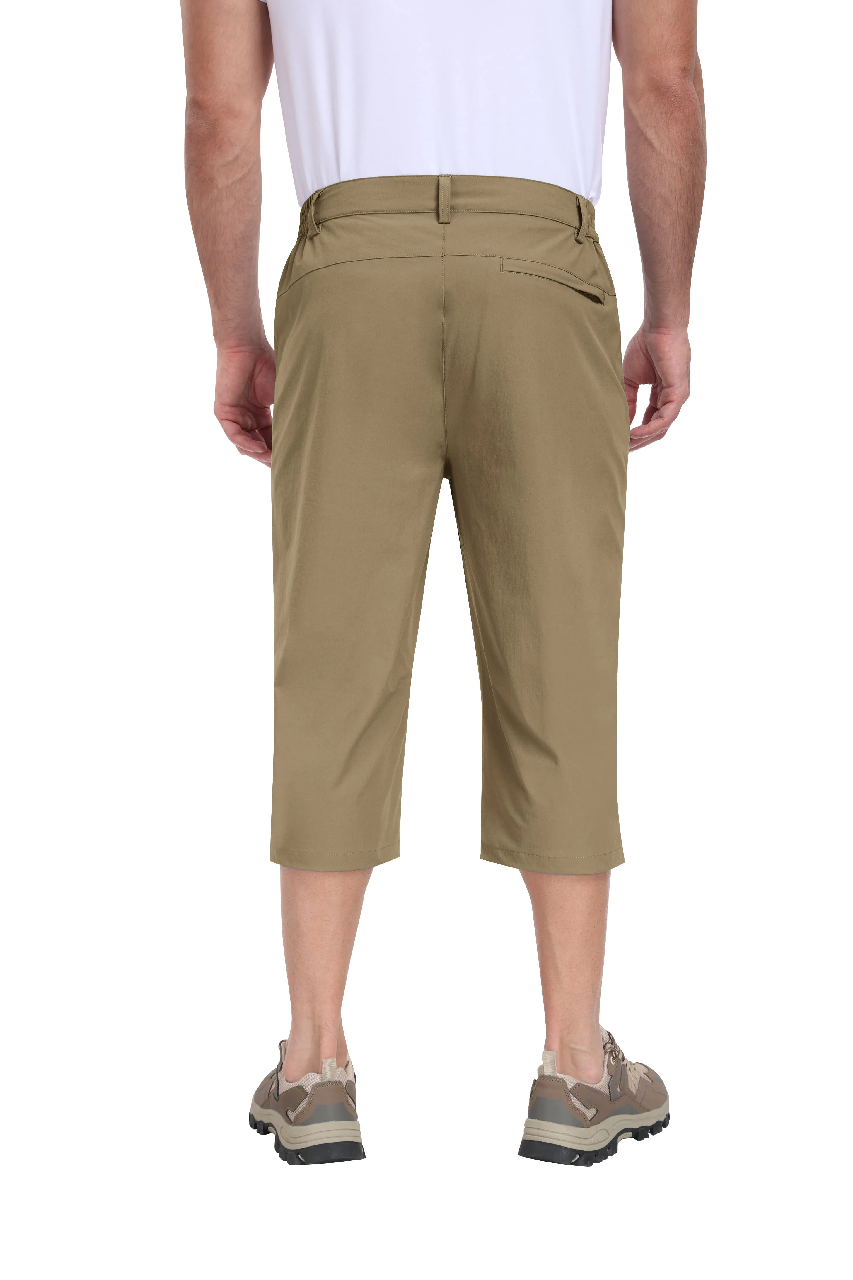 Men summer hiking solid color capri pants