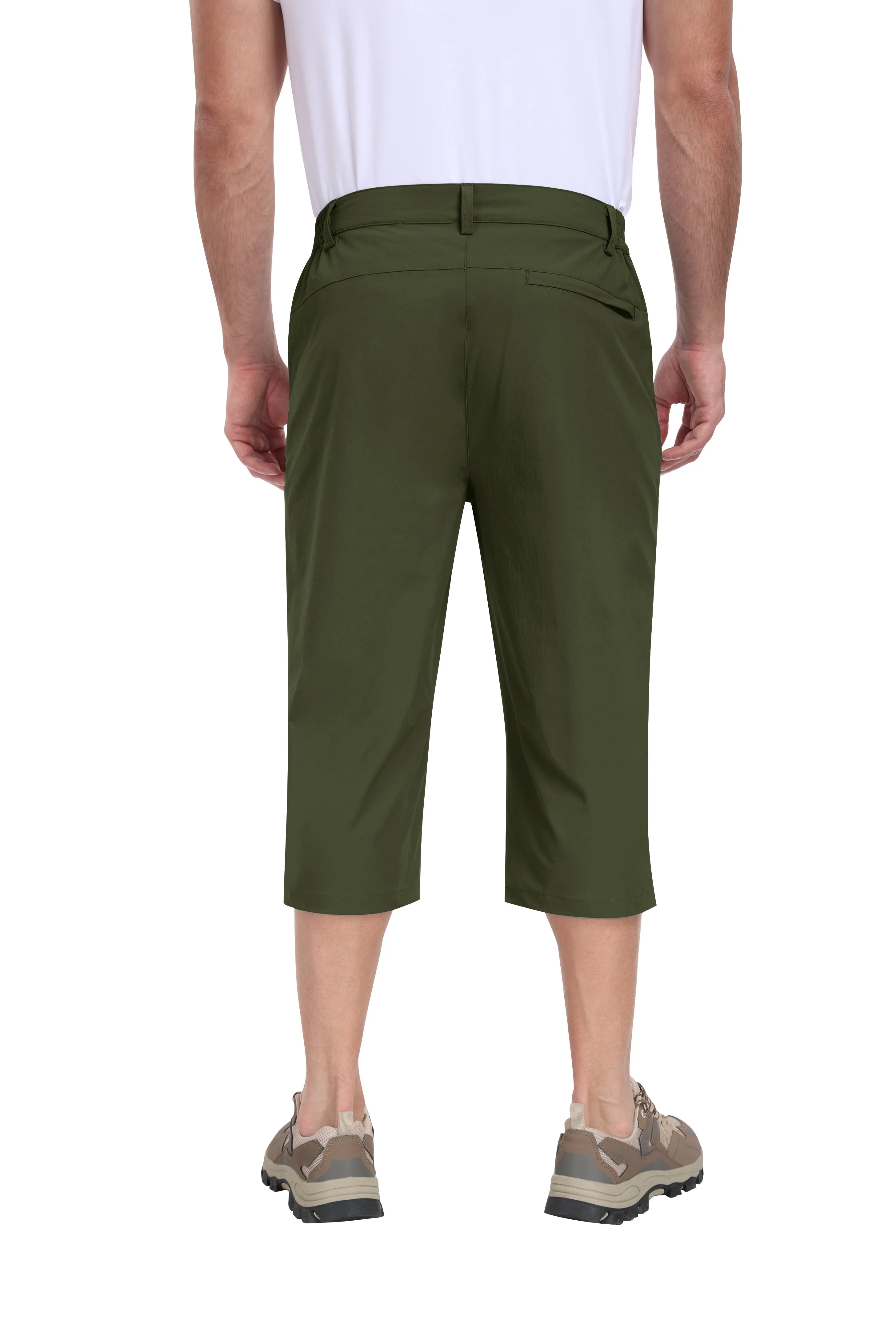 Men summer hiking solid color capri pants