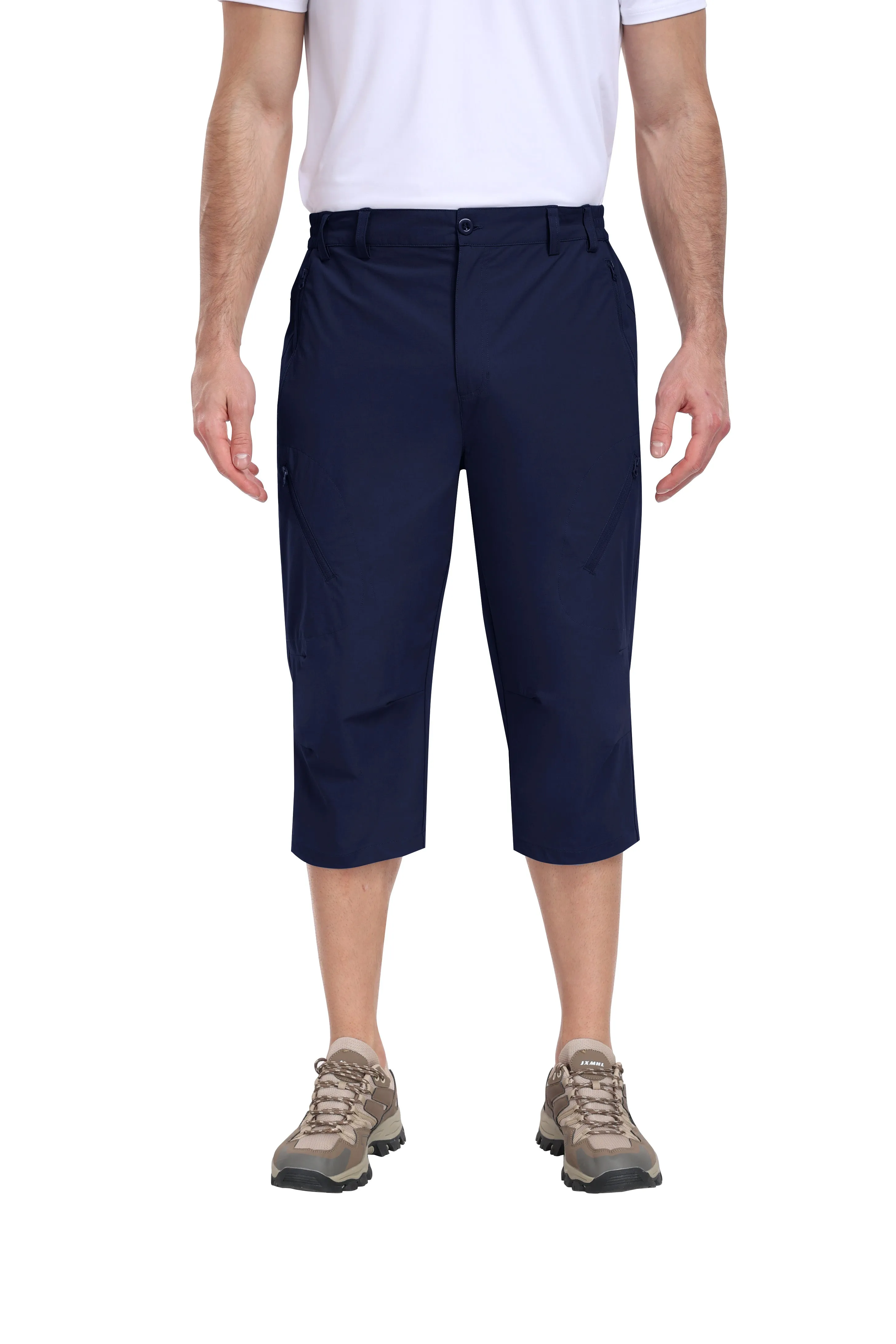 Men summer hiking solid color capri pants