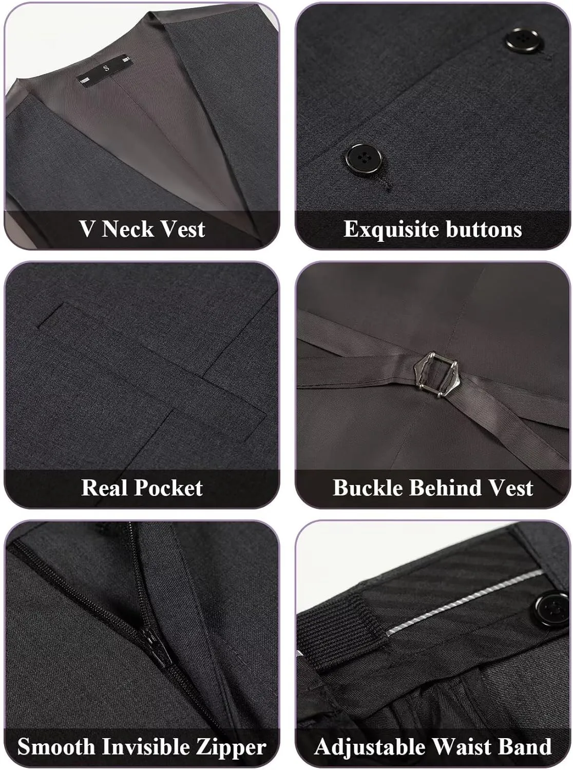 Men's 3 Piece Slim Fit Suit One Button Shawl Lapel Jacket Vest Pants Tuxedo Set with Bow Tie Pocket Square