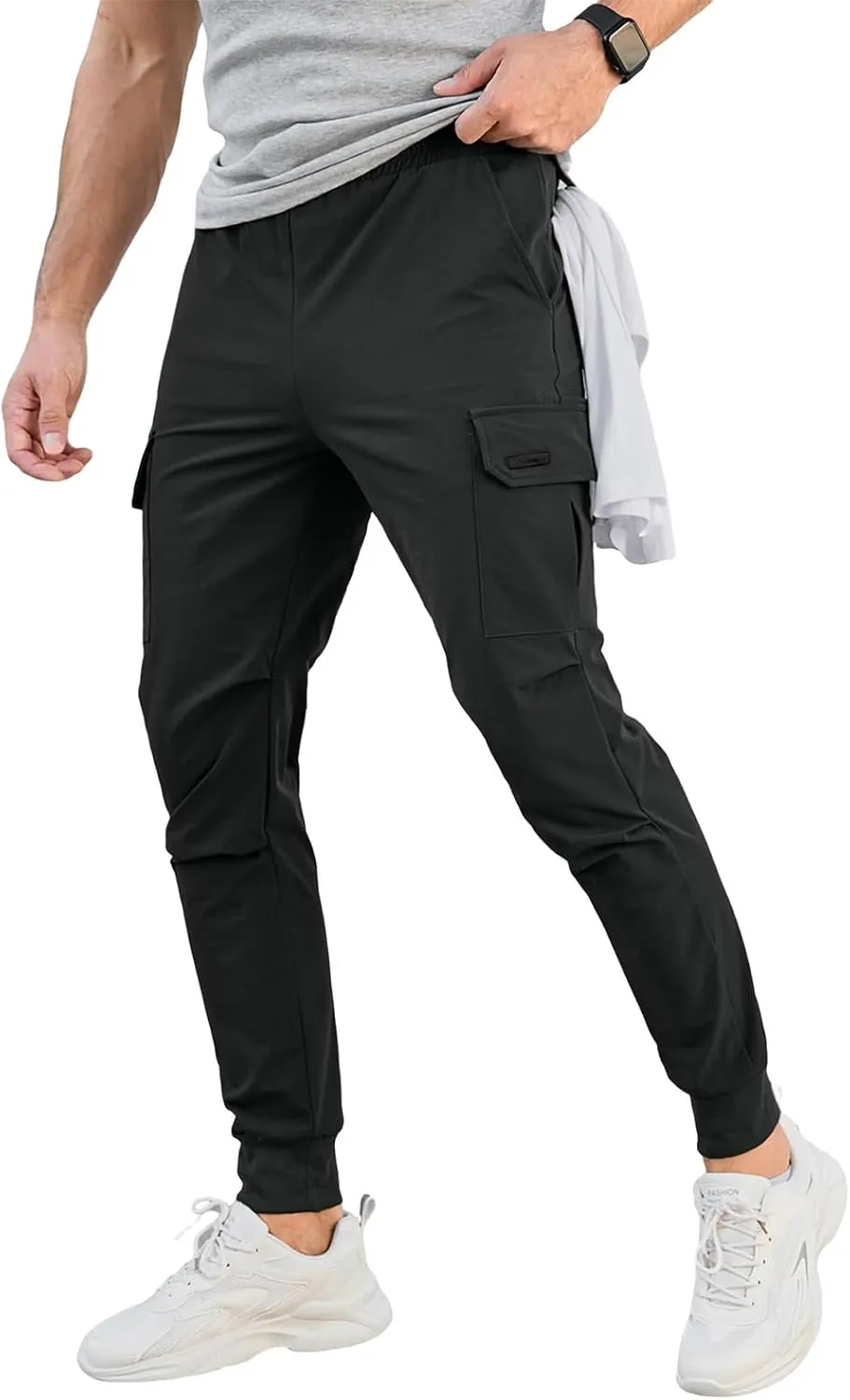Men's Cargo Jogger Pants Stretch Sweatpants Slim Fit Tactical Pants Gym Athletic Workout Hiking Pants Casual Trousers