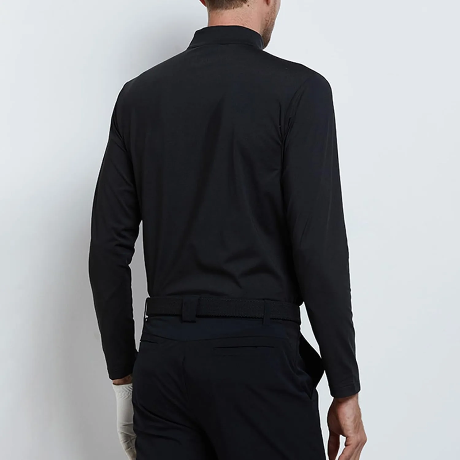 Men's Casual Long Sleeve Polo Shirts Quarter-Zipped Quick Dry Cotton Soft Outdoor Shirt for Men