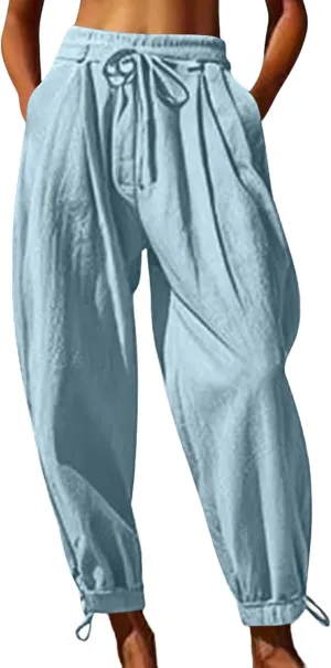 Mens Casual Pants Straight-Leg Vacation 2025 Summer Lightweight Pant Fashion Relax Fit with Pocket Plus Size Trousers