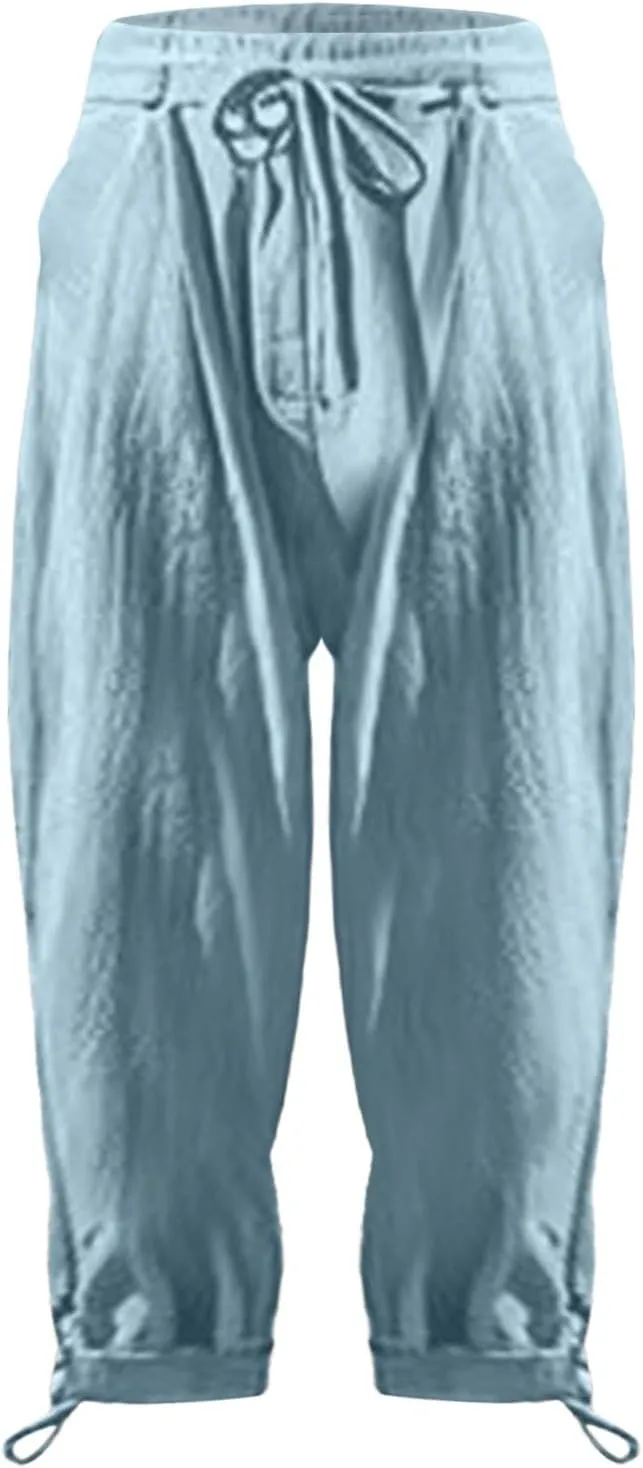 Mens Casual Pants Straight-Leg Vacation 2025 Summer Lightweight Pant Fashion Relax Fit with Pocket Plus Size Trousers
