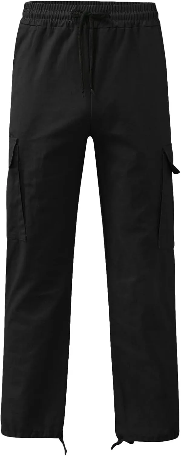 Men's Causal Waist Color Sports Pants Loose-Fit Classic Comfy Daily Wear with Multi-Pocket Cargo Pants Joggers