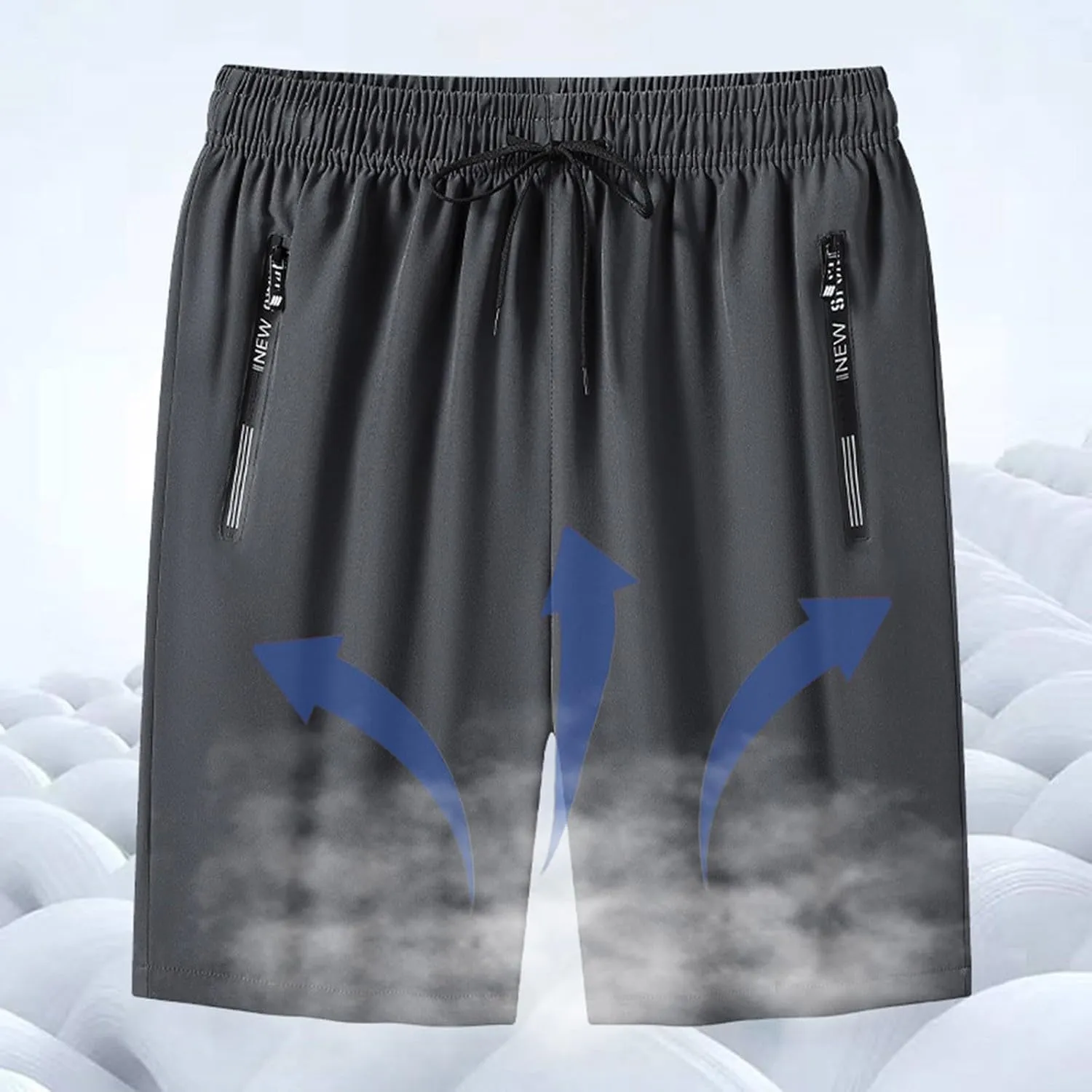 Men's Classic Cotton Casual Shorts, Ice Silk Athletic Elastic Waistband Daily Wear Walking Summer Loungewear