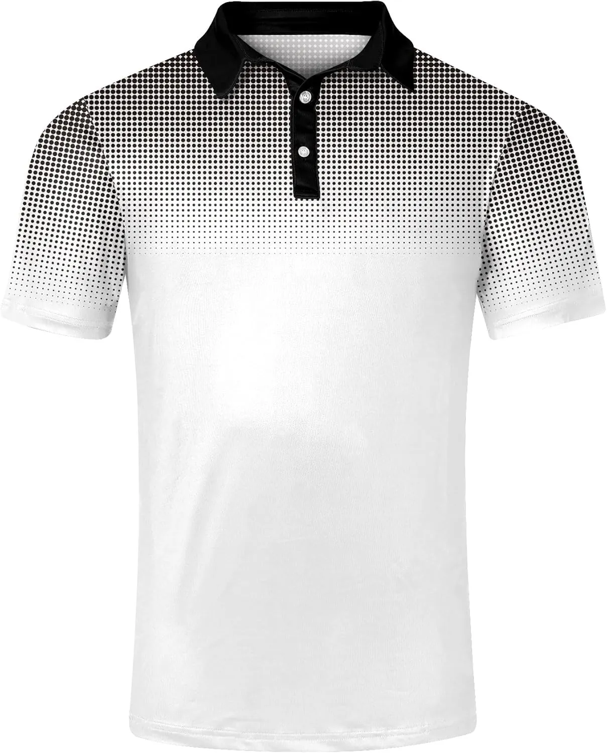 Mens Golf Shirts Short Sleeve Dry Fit Athletic Moisture Wicking Golf Polo Performance Printed Collared Polos
