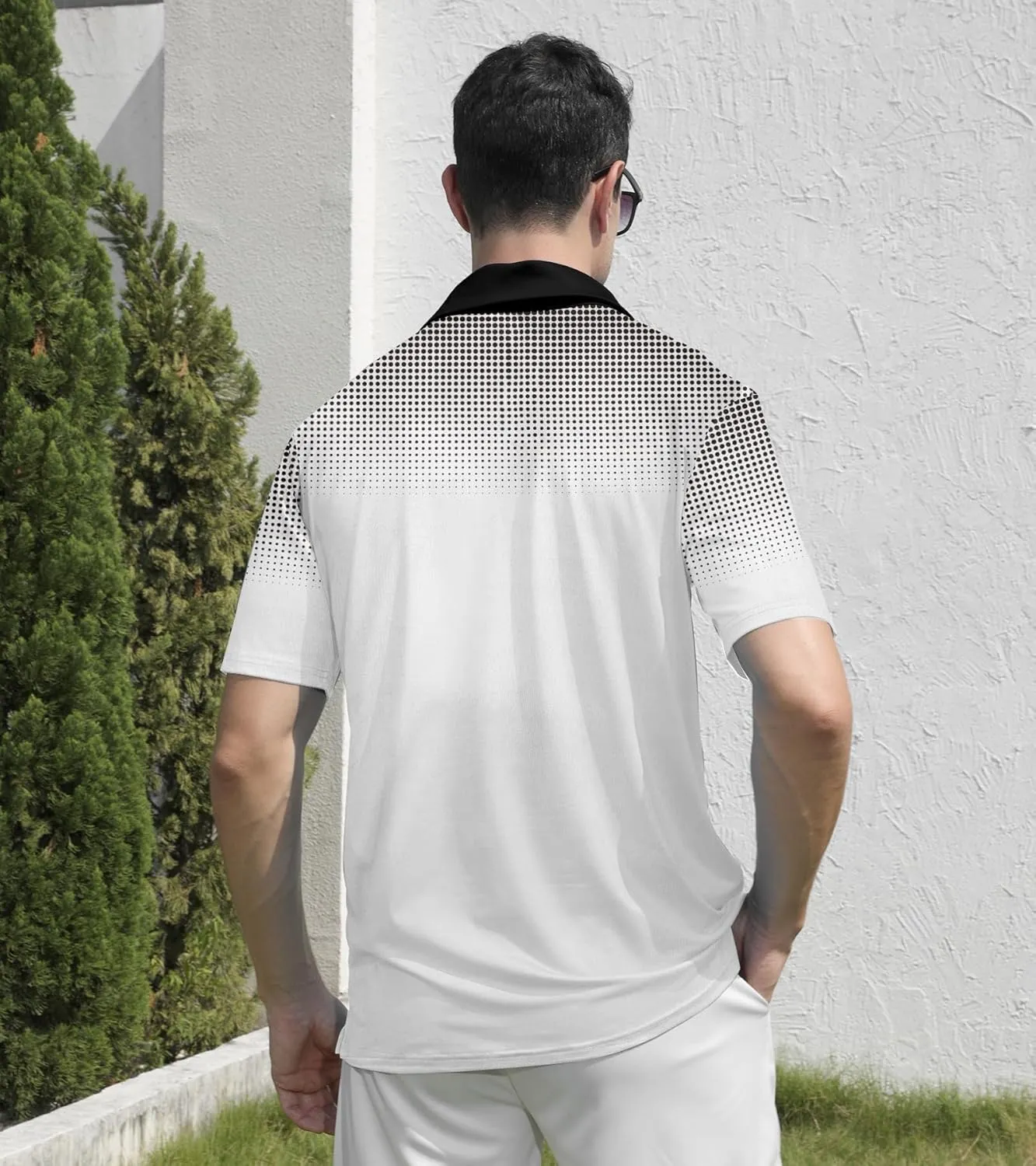 Mens Golf Shirts Short Sleeve Dry Fit Athletic Moisture Wicking Golf Polo Performance Printed Collared Polos