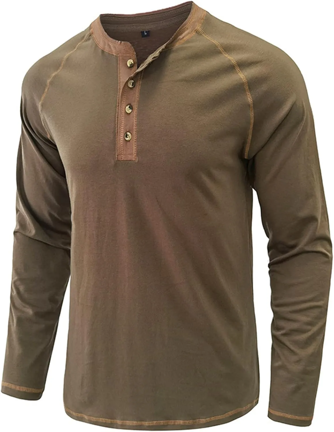 Men's Henley Shirt Long Sleeve Thermal Underwear Henley Top Casual Slim Fit Lightweight 5 Button T Shirts