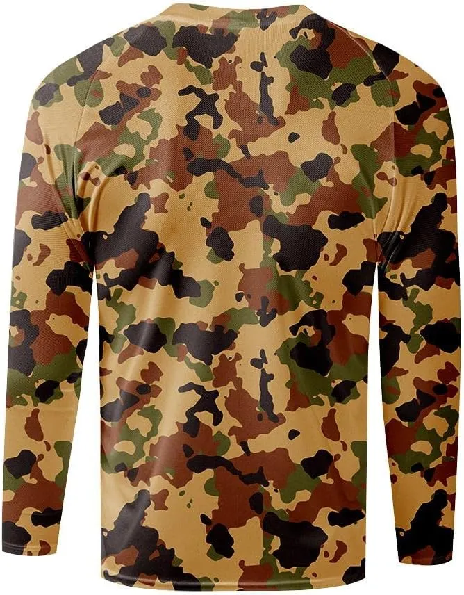 Men's MTB Shirt Long Sleeve Off-Road Motocross Cycling Jersey Mountain Bike Shirts Quick-Dry Moisture Wicking