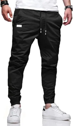 Men's Outdoor Jogging Casual Pants Slim Cargo Workout for Running Sweatpants Hiking