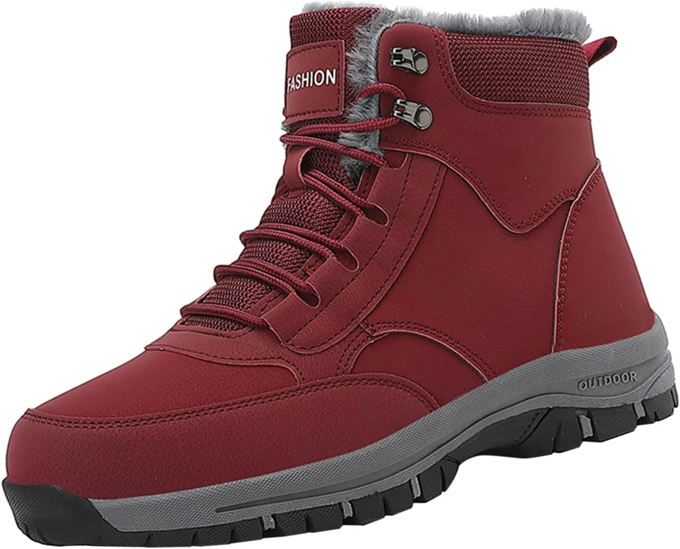 Men's Work Boots Wide Width Hiking Sneakers Warm Ankle Womens Safety Toe Shoes Slip Resistant Wide Outdoor Shoes Slip on Loafers Hike Grounded Footwear