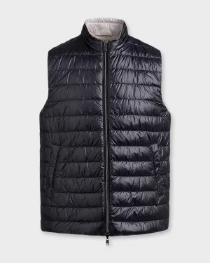 Midnight And Blue Reversible Puffer Vest