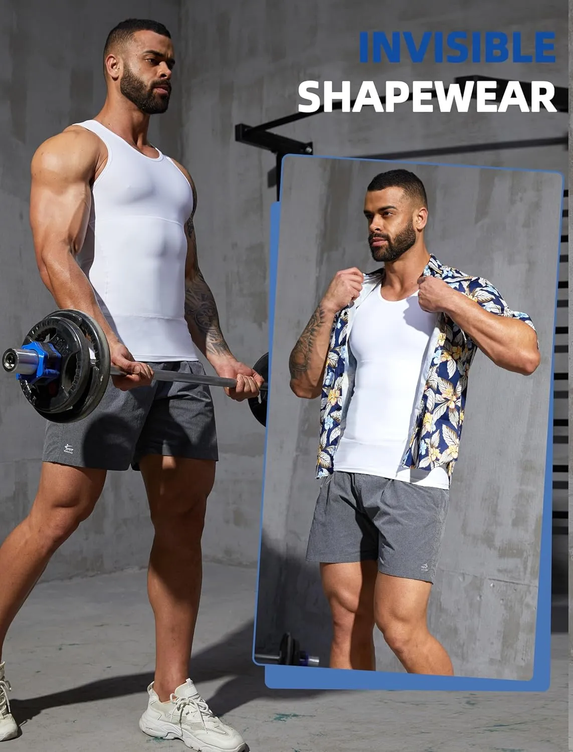 MISS MOLY Compression Shirts for Men Tummy Control Undershirt Gynomastica Slimming Vest Waist Trainer Tank Top Shapewear
