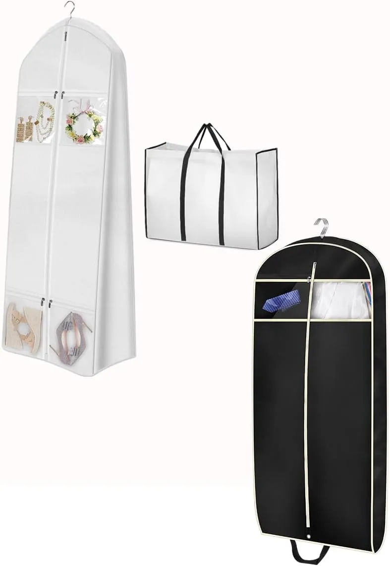 MISSLO 70" Wedding Dress Bag Bundle with 43" Travel Garment Bag