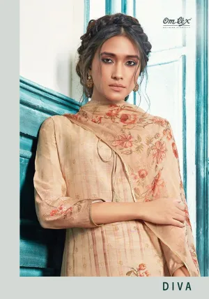 OMTEX PRESENTS DIVA SILK JACQUARD PRINTED DRESS MATERIAL