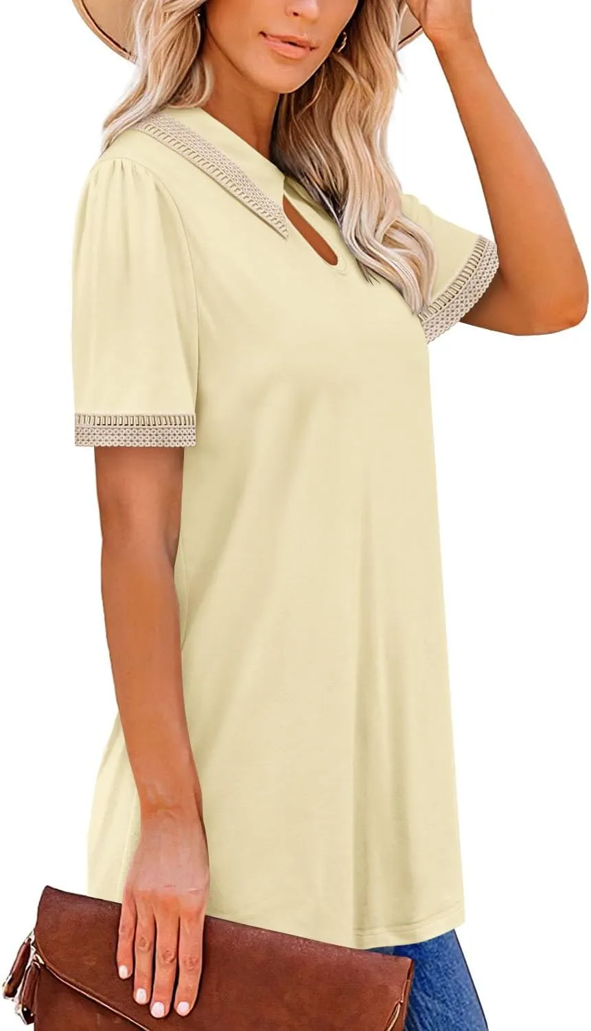 onlypuff Women's Polo Shirts Lapel Collar Short Sleeve Golf Blouse Summer Dressy Casual Tunic Tops