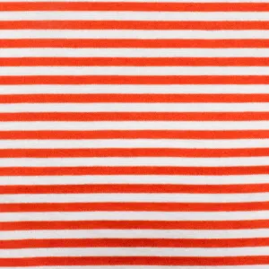 Orange-White Stripe Stretch Double Knit Fabric