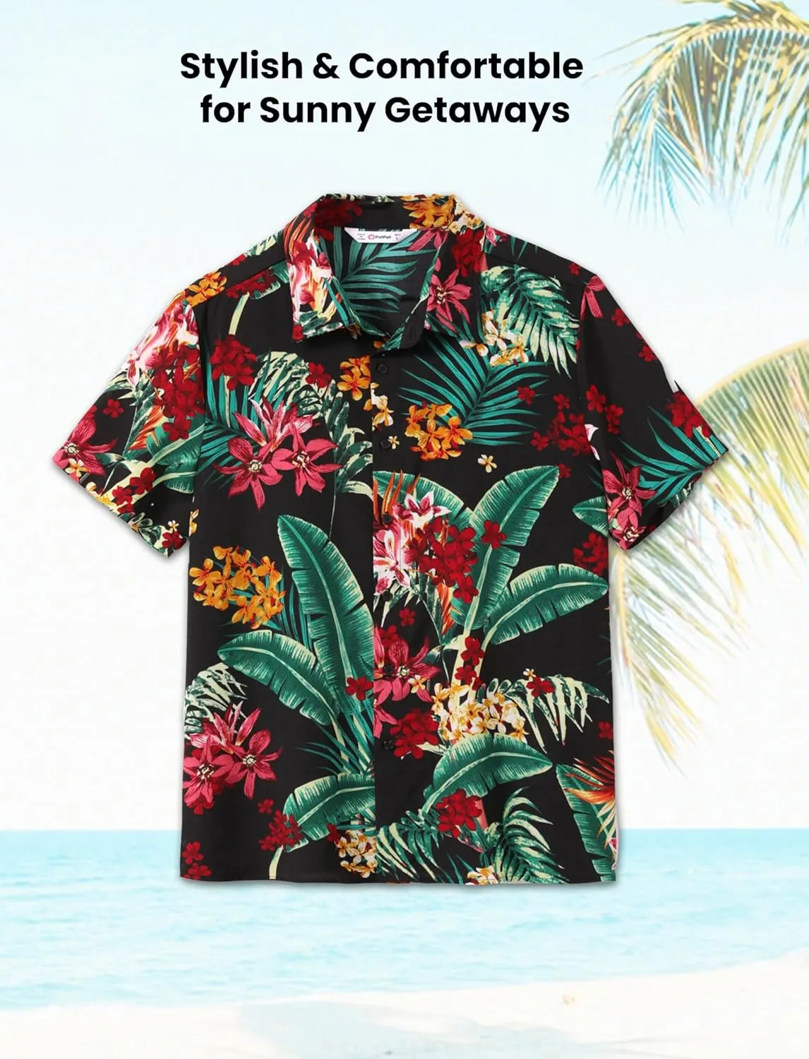 PATPAT Family Hawaiian Matching Outfits Mommy and Me Outfits Caribbean Vacation Summer Tropical Halter Sundresses and Shirts