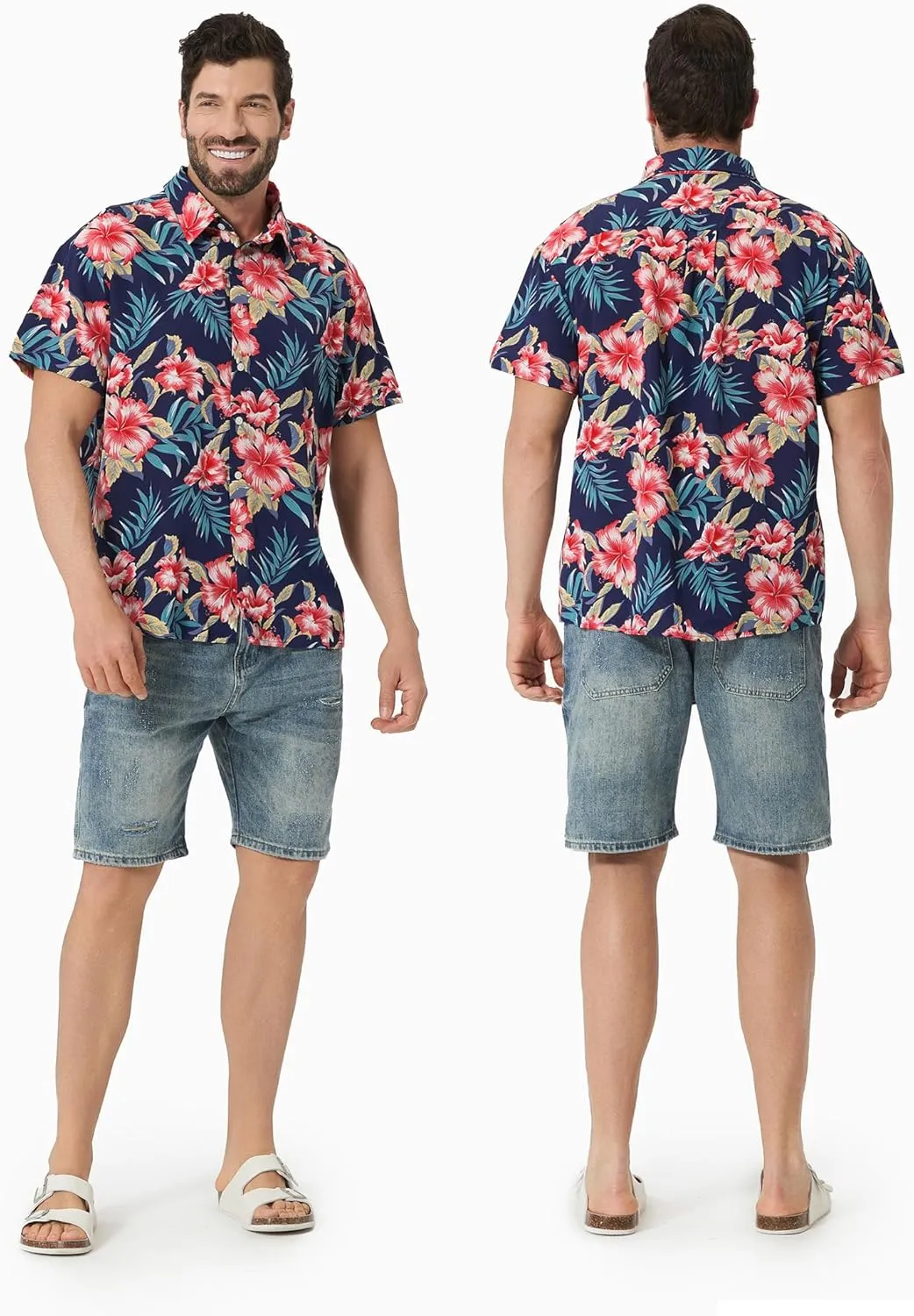 PATPAT Family Hawaiian Matching Outfits Mommy and Me Outfits Caribbean Vacation Summer Tropical Halter Sundresses and Shirts